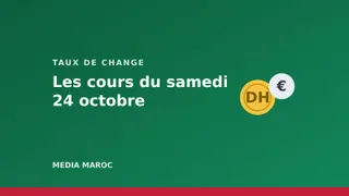 Cours des devises du samedi 24 octobre : l’euro à 11,00 dirhams, le dollar à 9,82