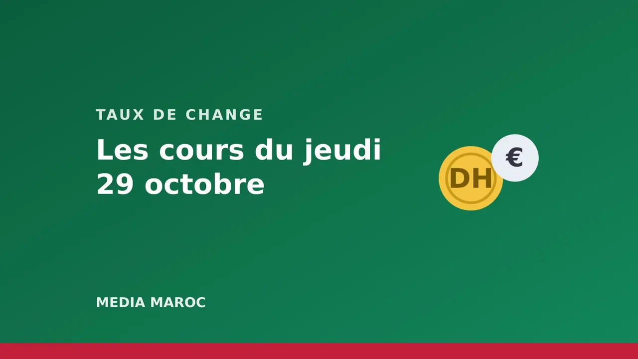 Taux de change : Les cours du jeudi 29 octobre