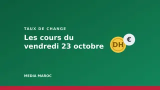 Cours des devises du vendredi 23 octobre : l’euro à 11,00 dirhams, le dollar à 9,81