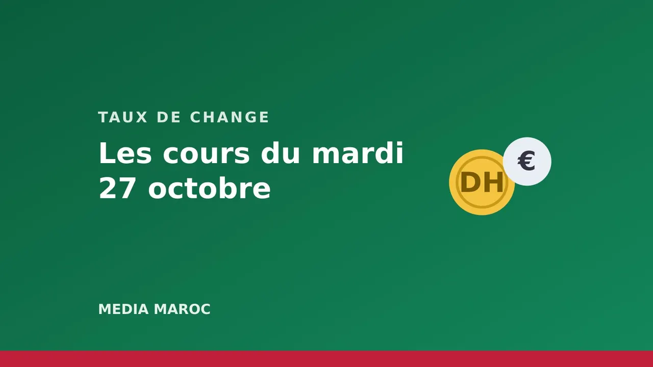 Taux de change : Les cours du mardi 27 octobre