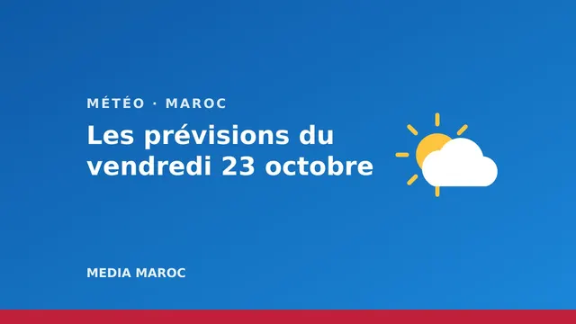 Météo du vendredi 23 octobre : pluie attendue à Ouarzazate et Dakhla, jusqu’à 28 °C à Marrakech